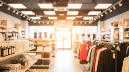 Blurred image of shopping mall and bokeh for background usage.の素材