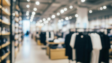Abstract blur and defocused shopping mall of department store interior for backgroundの素材