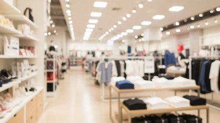 Abstract blur and defocused shopping mall of department store interior for backgroundの素材