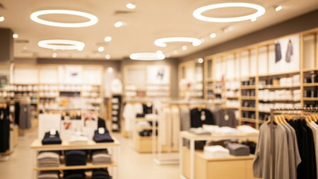 Abstract blur and defocused shopping mall of department store interior for backgroundの素材
