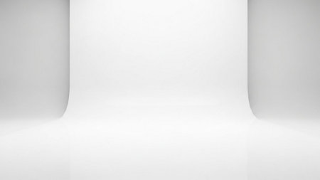 Abstract white interior background with empty room. 3d render illustration.の素材