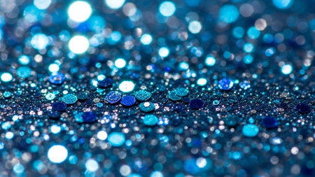 blue glitter vintage lights background. blue and white. de-focusedの素材