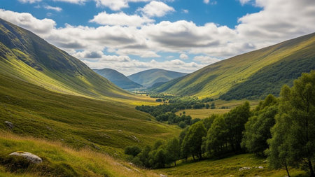 Panoramic view of Carpathian mountains, Ukraine, Europeの素材