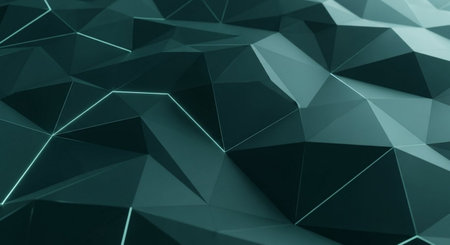 Abstract 3d rendering of chaotic low poly shape. Futuristic background.の素材
