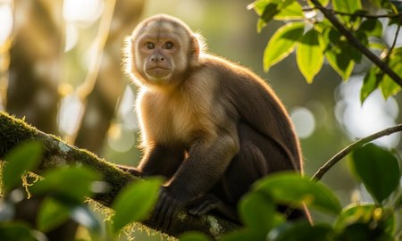 monkey in the rainforest of Borneo, Sabah, Malaysiaの素材