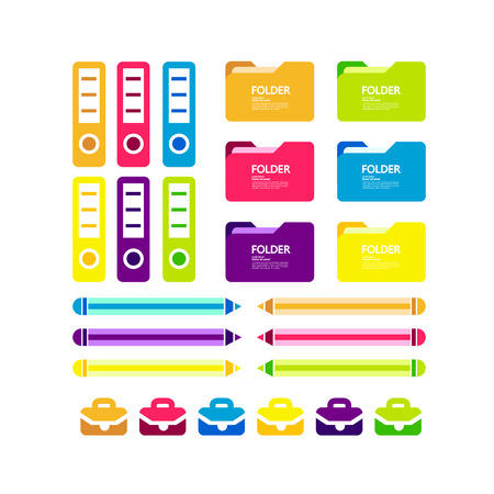 Folder and element for business concept vector illustration.のイラスト素材