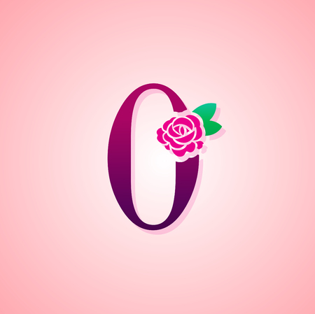 Letter with Rose Flower for beauty and fashion icon.のイラスト素材