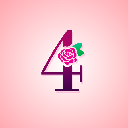 Letter with Rose Flower for beauty and fashion icon.のイラスト素材