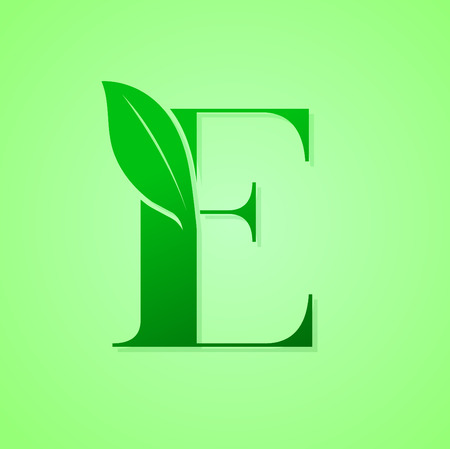 Green Ecology letter for nature icon vector illustration.のイラスト素材