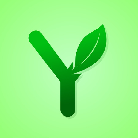 Green Ecology letter for nature icon vector illustration.のイラスト素材