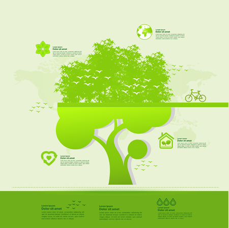Letâs save the world together green ecology vector illustration.のイラスト素材