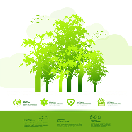 Letâs save the world together green ecology vector illustration.のイラスト素材