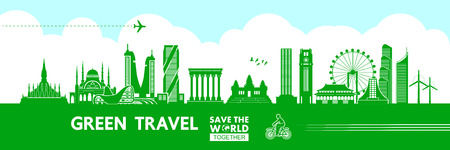 Letâs save the world together green ecology vector illustration.のイラスト素材