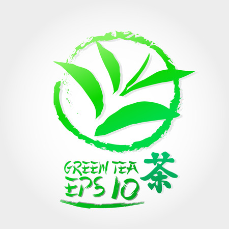 Premium green tea for good health vector.のイラスト素材