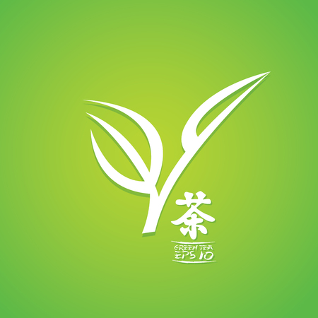 Premium green tea for good health vector.のイラスト素材