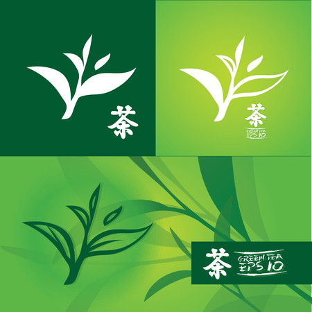 Premium green tea for good health vector.のイラスト素材