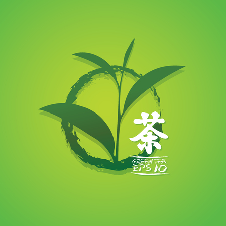 Premium green tea for good health vector.のイラスト素材