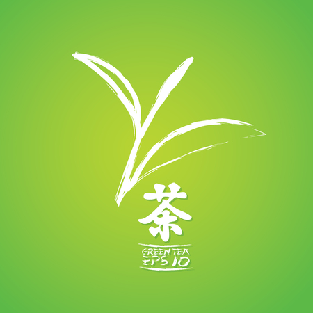 Premium green tea for good health vector.のイラスト素材
