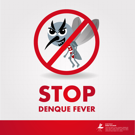Stop denque fever and stop mosquito vector illustration.のイラスト素材