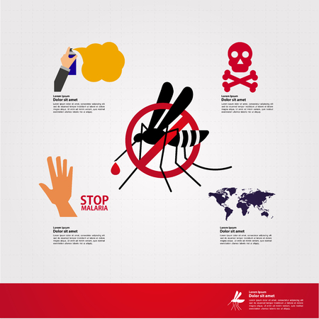 Stop denque fever and stop mosquito vector illustration.のイラスト素材