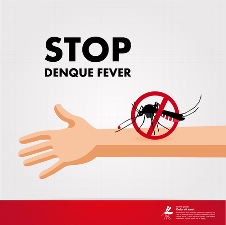 Stop denque fever and stop mosquito vector illustration.のイラスト素材
