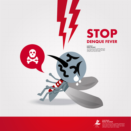 Stop denque fever and stop mosquito vector illustration.のイラスト素材