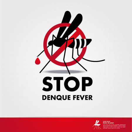 Stop denque fever and stop mosquito vector illustration.のイラスト素材