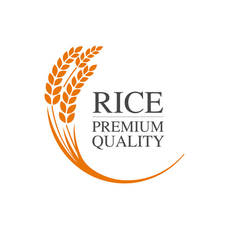 Premium Rice great quality design concept  vector.のイラスト素材