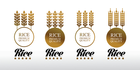 Premium Rice great quality design concept  vector.のイラスト素材