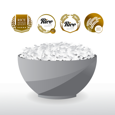 Premium Rice great quality design concept  vector.のイラスト素材