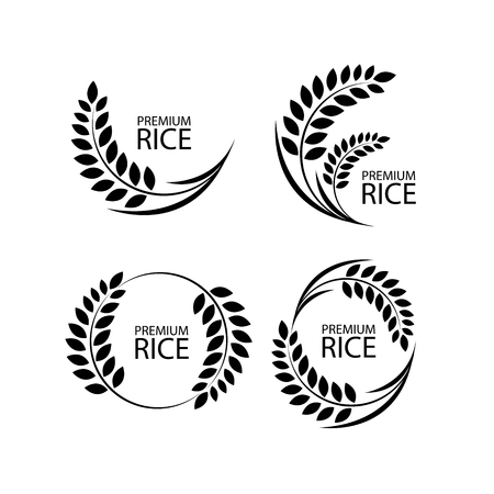 Premium Rice great quality design concept  vector.のイラスト素材