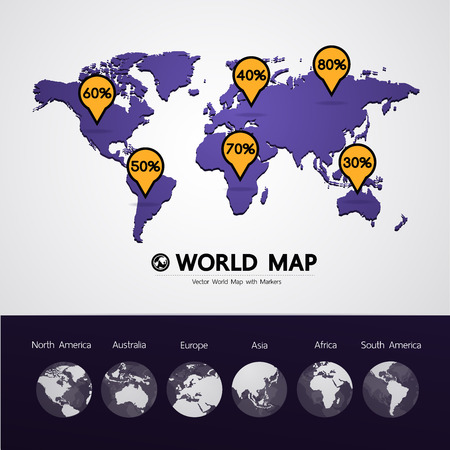 Grand world map graphic element vector illustration.のイラスト素材