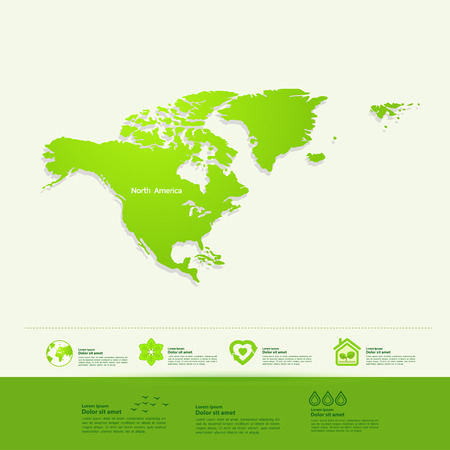 Grand North America world map graphic element vector illustration.のイラスト素材