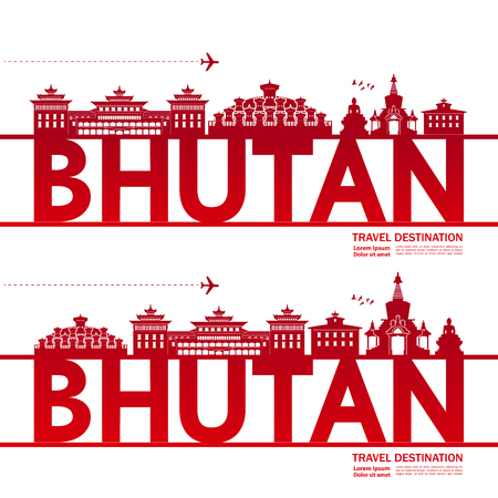 Bhutan travel destination vector illustration.のイラスト素材
