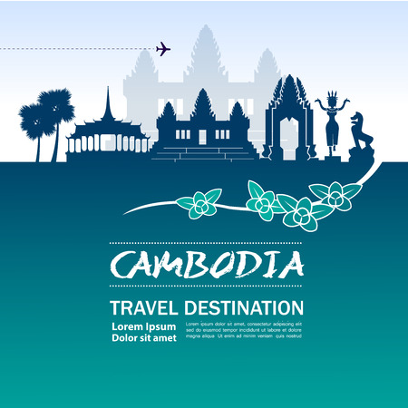 Cambodia travel destination vector illustration.のイラスト素材