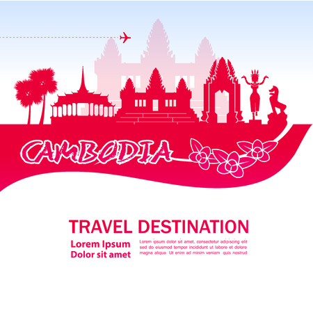 Cambodia travel destination vector illustration.のイラスト素材