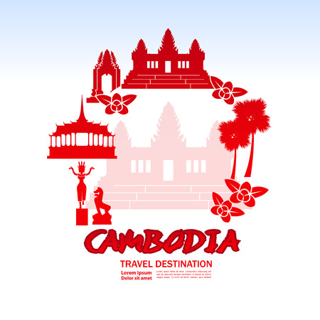 Cambodia travel destination vector illustration.のイラスト素材