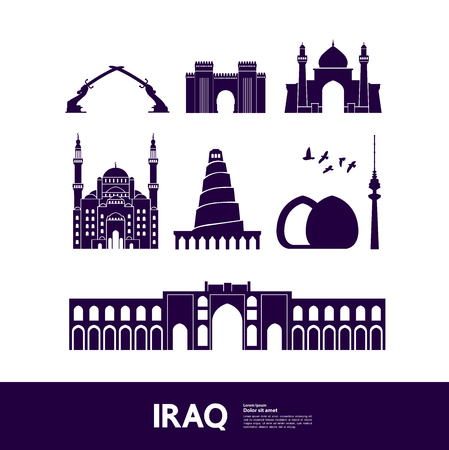 Iraq travel destination vector illustration.のイラスト素材