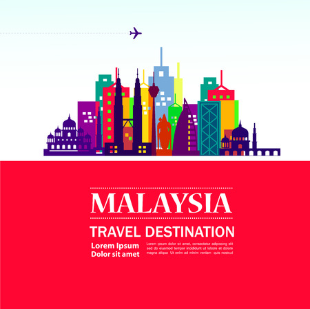 MALAYSIA travel destination vector illustration.のイラスト素材