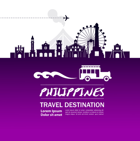 PHILIPPINES travel destination vector illustration.のイラスト素材