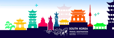 SOUTH KOREA travel destination vector illustration.のイラスト素材