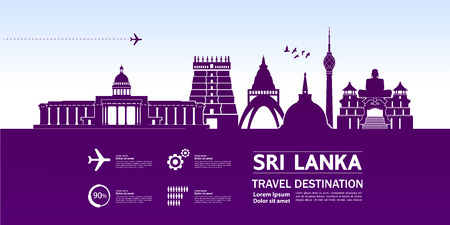 Sri Lanka travel destination vector illustration.のイラスト素材