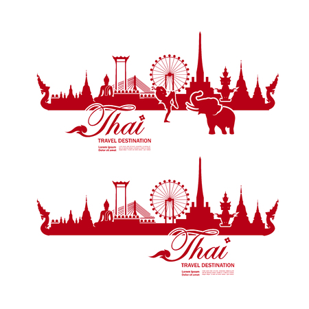 THAILAND travel destination vector illustration.のイラスト素材