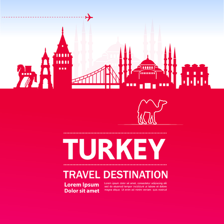 Turkey travel destination vector illustration.のイラスト素材