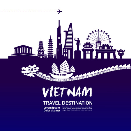 Vietnam travel destination vector illustration.のイラスト素材