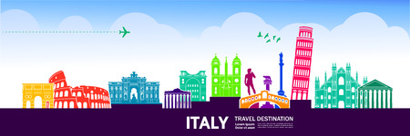 ITALY travel destination vector illustration.のイラスト素材