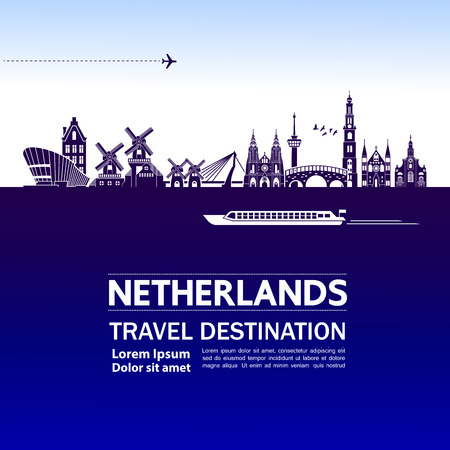 Netherlands travel destination vector illustration.のイラスト素材