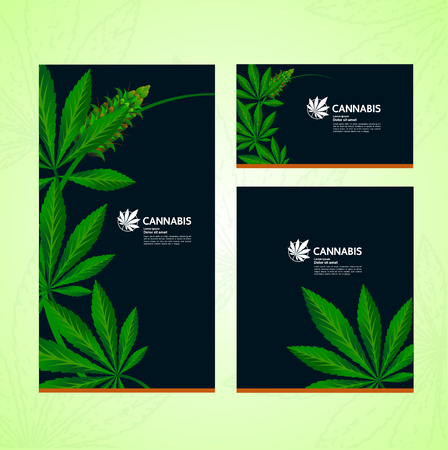 Green cannabis leaf background illustration.のイラスト素材