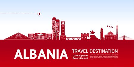 Albania Travel destination vector illustration.のイラスト素材