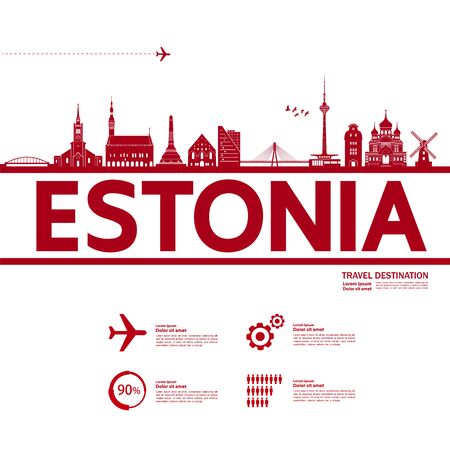 Estonia travel destination grand vector illustration.のイラスト素材